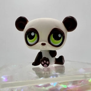 Littlest Pet Shop 176 Brown & White Panda Bear with Green Eyes Authentic - Picture 1 of 5