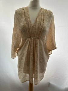 H&M Pink Sheer Long Sleeve Blouse Size 8 Women - Picture 1 of 9