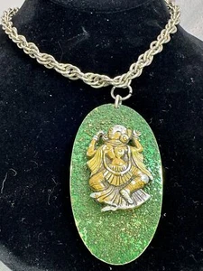 Medallion w Deity Made in W- Germany Vintage Gold 18" Necklace & Pendant M-4936 - Picture 1 of 7