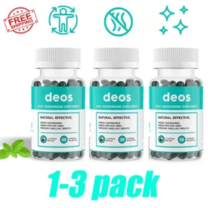 1-3 PACK DEOS Internal Deodorant Supplement – DEOS Full Body Deodorizer 30 Caps - Picture 1 of 19
