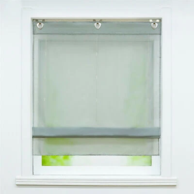 Raffrollo Ösenrollo Raffgardinen Küche Gardinen Bändchenrollo ohne Bohren Modern - Bild 1 von 4