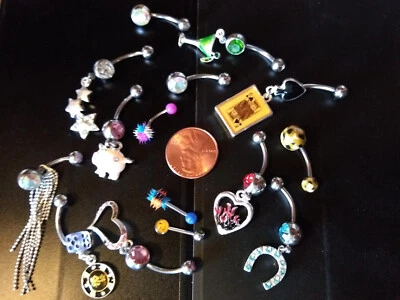 LOTE DE 15 JOYAS PIERCING CORPORAL AL POR MAYOR BARRA PUNTA KOOSH BOLA OMBLIGO VIENTRE Foto 1 de 2