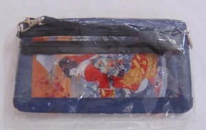 Vintage 1980's Canvas Like Geisha Design Wallet Wristlet NIP #61 - Picture 1 of 7
