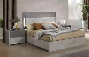 The Sole Italian Kingsize Bed in High Gloss Grey - Picture 1 of 4