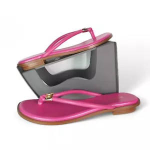 Michael Michael Kors Annie Vegan Leather Thong Sandals "French Pink" Women's 8M - Picture 1 of 10