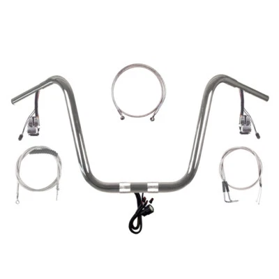 Kit de suspensión de mono precableado 1 1/4" cromo 16" Harley Softail Fatboy 2011-2015 Foto 1 de 2