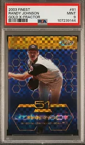 2003 Finest #81 Randy Johnson Gold Xfractor /199 PSA 9/POP 4 1:1980 PACKS - Bild 1 von 2