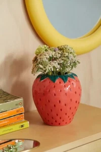 Strawberry Vase | Colorful Vase | Indoor Flower Vase | Strawberry Planter Pot - Picture 1 of 3