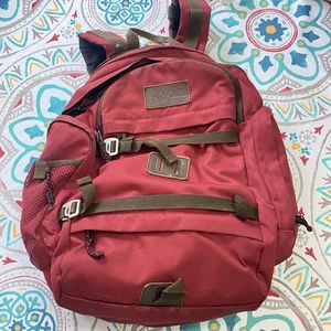 Vintage JanSport Leder Patch Rucksack Büchertasche 90er USA Reise - Bild 1 von 10