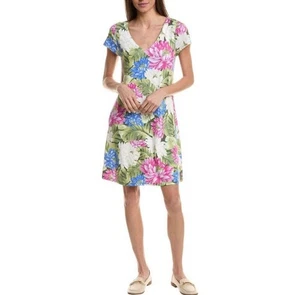 Tommy Bahama Darcy Lush Lotus In Banana Leaf Zip Back Mini Dress Womens Small - Picture 1 of 6