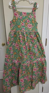Girls Isaac Mizrahi New York Green Floral Sleeveless Maxi Dress W Matching Purse - Picture 1 of 8