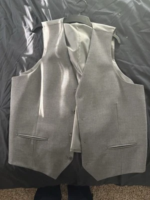 Alfani Vest Mens Gray  XL Formal Five-Button Lined Adjustable Slim Fit - Image 1 of 3