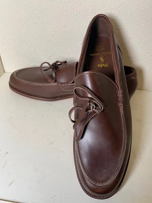 Mocassim Polo Ralph Lauren x Crockett & Jones Borla Sapatos Cordovan 11 D Fabricado no Reino Unido - Imagem 1 de 4