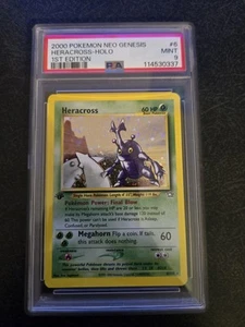 2000 Pokemon Heracross 1st Edition Neo Genesis PSA 9 Mint Holo 6/111 WOTC - Picture 1 of 2