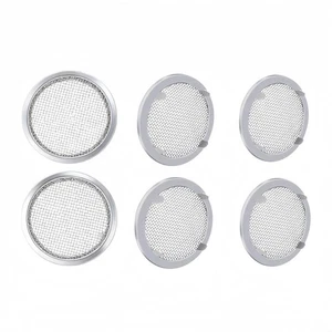 6 Stück 2 Zoll Durchmesser Rundschirm Lüftungsabdeckung Stahlgitter Bildschirm mit Lasche - Bild 1 von 6