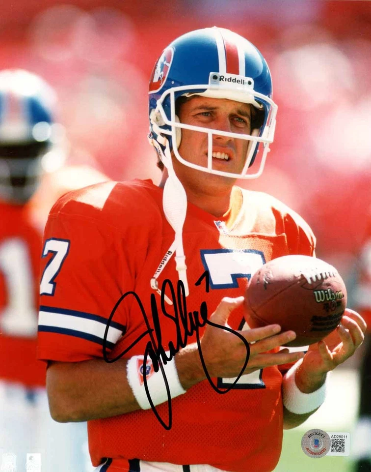 Foto 8x10 autografiada/firmada de John Elway de los Denver Broncos Beckett 51116 Foto 1 de 1