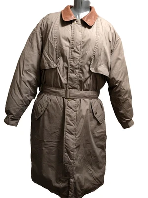 Vtg USA 90's Mighty-Mac Men's Beige Cotton Blend Norsac Duck Down Belted Coat XL - Image 1 of 4