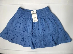 Abercrombie Kids Eyelet Blue Skirt With Shorts Size 5/6 NWT - Picture 1 of 6