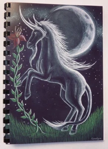 Unicorno Luna Magia Unicorno Magia Gewalgon quaderno 90 pagine A5 fatto a mano spirale b - Foto 1 di 1