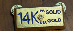 Vintage Lions Club Pin Pennsylvania 14K 1977 1978 Emaille Hut Revers NICHT ECHT GOLD - Bild 1 von 2