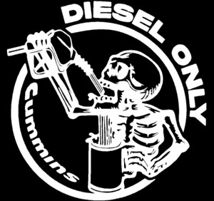 Diesel Fuel Only cummins skeleton vinyl decal
