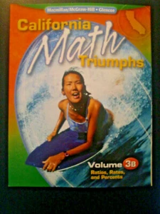 California Math Triumphs 8TH GRADE RATIOS RATES PERCENTS WORKBOOK CONSUMABLE VG - Picture 1 of 12