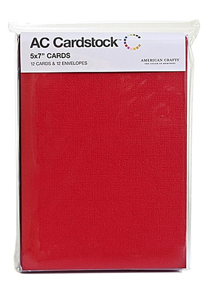 ROUGE CARDS and ENVELOPES PACK 5" X 7" Red American Crafts Greetings Card Making - Image 1 of 1