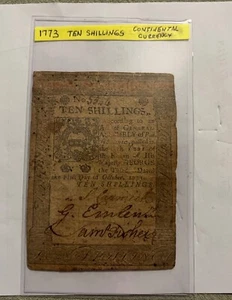 Colonial Pennsylvania 1773, 10 shillings banknote, Strong signatures, VF - Picture 1 of 3