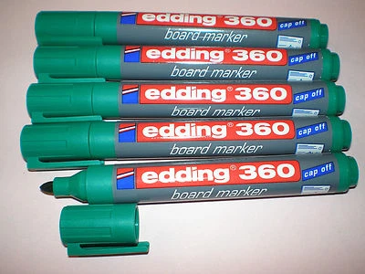 5 Stück Edding 360 board-marker grün 1,5-3mm Boardmarker Stifte f. Whiteboard - Bild 1 von 3