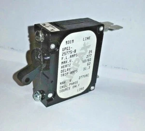 UPG1-25775-8 Airpax 25 Amp panel mount  Circuit Breaker  320-1322 Onan 2.8KV NOS - Picture 1 of 4