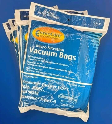 45 Micro Filtration Vacuum Bags For Kenmore C 5055, 50557, 50588 Panasonic C-5 - Image 1 of 2