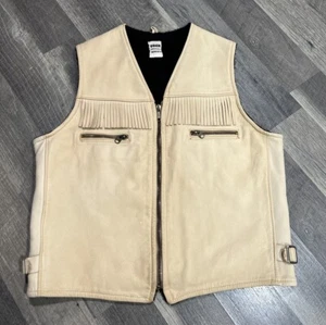 Uber Owatonna 40 Natural Color Deer Skin Western Fringe Cowboy Lines Vest - Picture 1 of 12