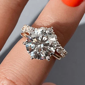 2.0CT Round Brilliant Cut Colorless Moissanite Solitaire Ring, Wedding SJ168 - Picture 1 of 20
