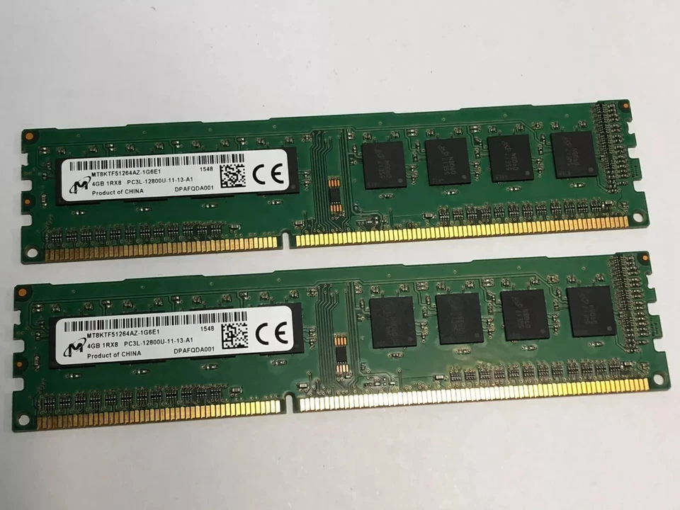 *KIT OF 2* Micron 4GB RAM PC3L-12800U DDR3-1600 MT8KTF51264AZ-1G6E1 Memory - Image 1 of 1