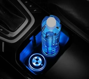 Portavasos interior coche LED RGB 2 piezas alfombrilla de luz almohadillas montaña rusa BMW - Imagen 1 de 8
