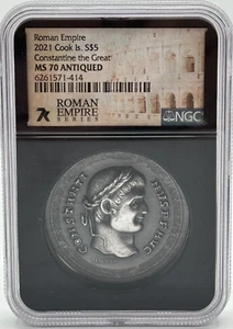 2021 Cook Islands Roman Empire Series Constantine Coin NGC MS70 Antiqued - Picture 1 of 2