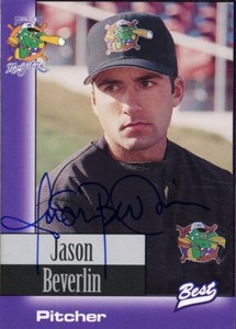 1997 Norwich Navigators JASON BEVERLIN Signed Card autograph AUTO TIGERS INDIANS