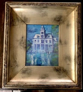 Hunt Slonem Antique Silver Framed Art Picture Page Painting Book The Gathering - Picture 1 of 8
