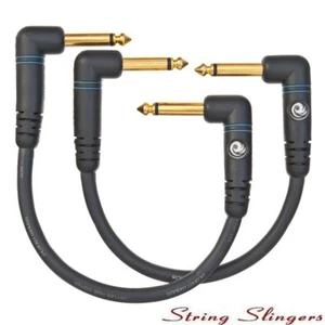 D'Addario PRA-205 2x Custom Series Patch Lead/Cable, Ang-Ang Black 6" - Picture 1 of 1