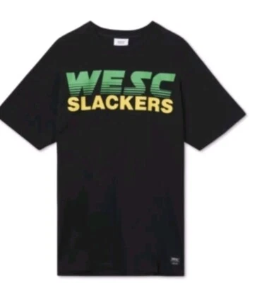 Camiseta WeSC Para Hombres WeSC Mason Slackers - Hombre Unisex Negra Talla M Foto 1 de 2