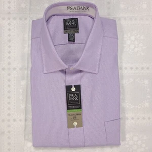Jos A Bank Traveler Tech Mens Dress Shirt 18.5 35 2XL Purple Honeycomb New NWT - Picture 1 of 8