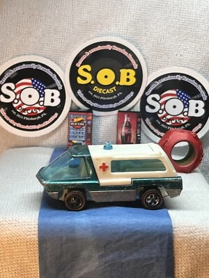 Hot Wheels Redlines 1969 Heavyweights Ambulance Blue Diecast EX Condition HK - Image 1 of 4