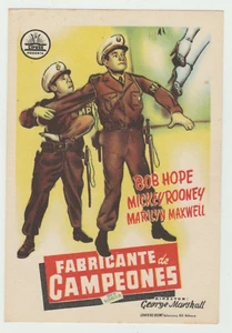 Off Limits 1952 Spanish Movie Herald - Bob Hope, Mickey Rooney, Marilyn Maxwell - Picture 1 of 2