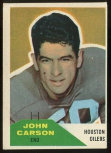 1960 Fleer #107 John Carson Houston Oilers - Picture 1 of 2