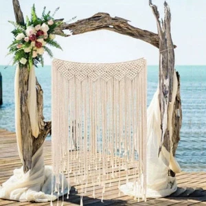 Large macrame wall hanging woven wall art tapestry boho wedding Home Curtain UK - Picture 1 of 12