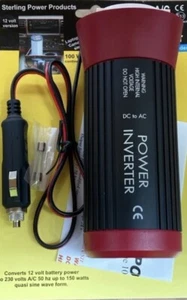 Sterling Inverter Converts 12 V Dc Power To 230V A/C 50hz, To 150W+EU to UKplug - Picture 1 of 1