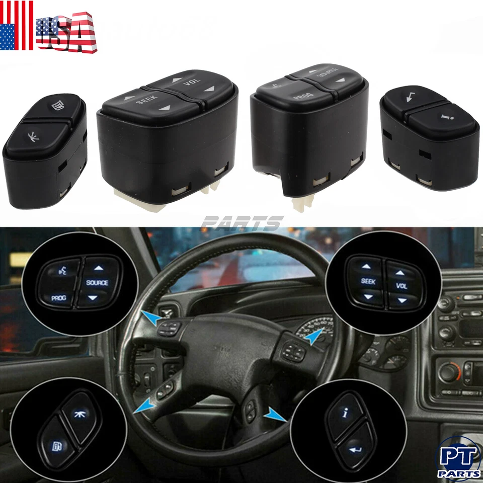 LED Light Steering Wheel Radio Volume Control Switch Button For Silverado GMC - Image 1 of 4
