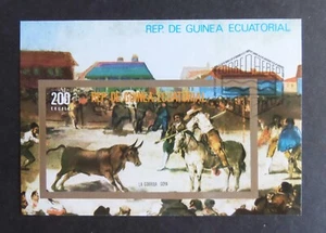 Equatorial Guinea Bullfighting horse MS miniature sheet CTO used - Imagen 1 de 1