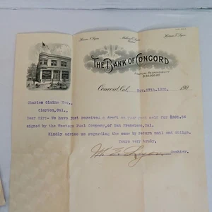1905 BANK OF CONCORD - LETTERHEAD - ENVELOPE - CALIFORNIA - Picture 1 of 3