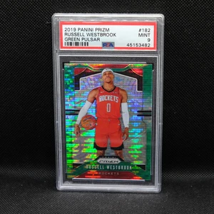2019-20 Russell Westbrook Prizm #182 Green Pulsar Prizm PSA 9 MINT - Picture 1 of 2